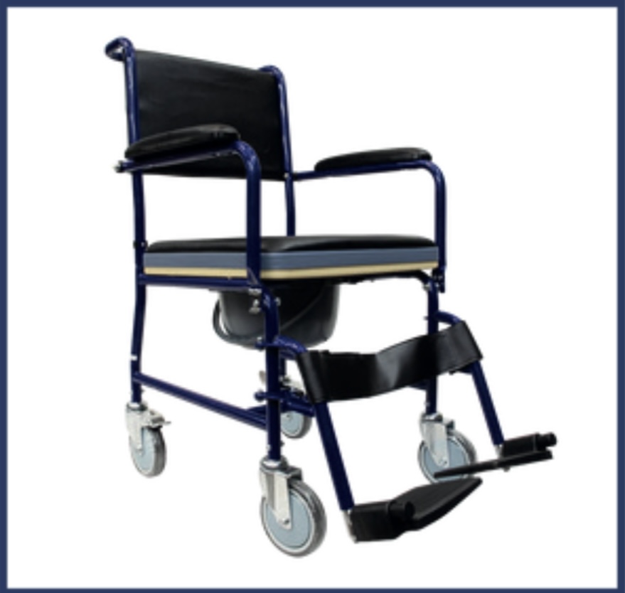 M-Steel Commode Wheelchair — Scanda Enterprises, medical supplies Moosapet Hyderabad